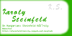 karoly steinfeld business card